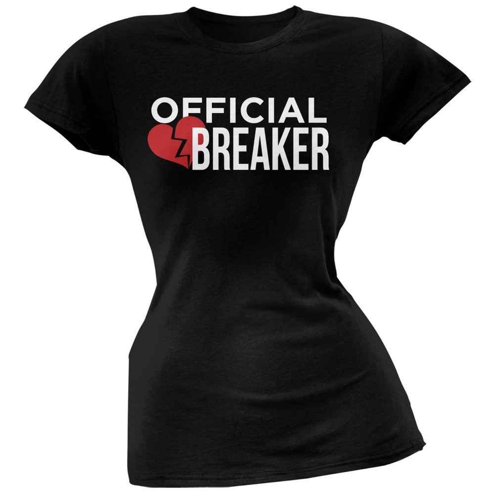 Official Heart Breaker Black Soft Juniors T-Shirt Juniors T-Shirts Old Glory   