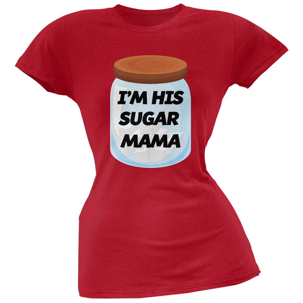 I'm His Sugar Mama Red Soft Juniors T-Shirt Juniors T-Shirts Old Glory 2XL Black 