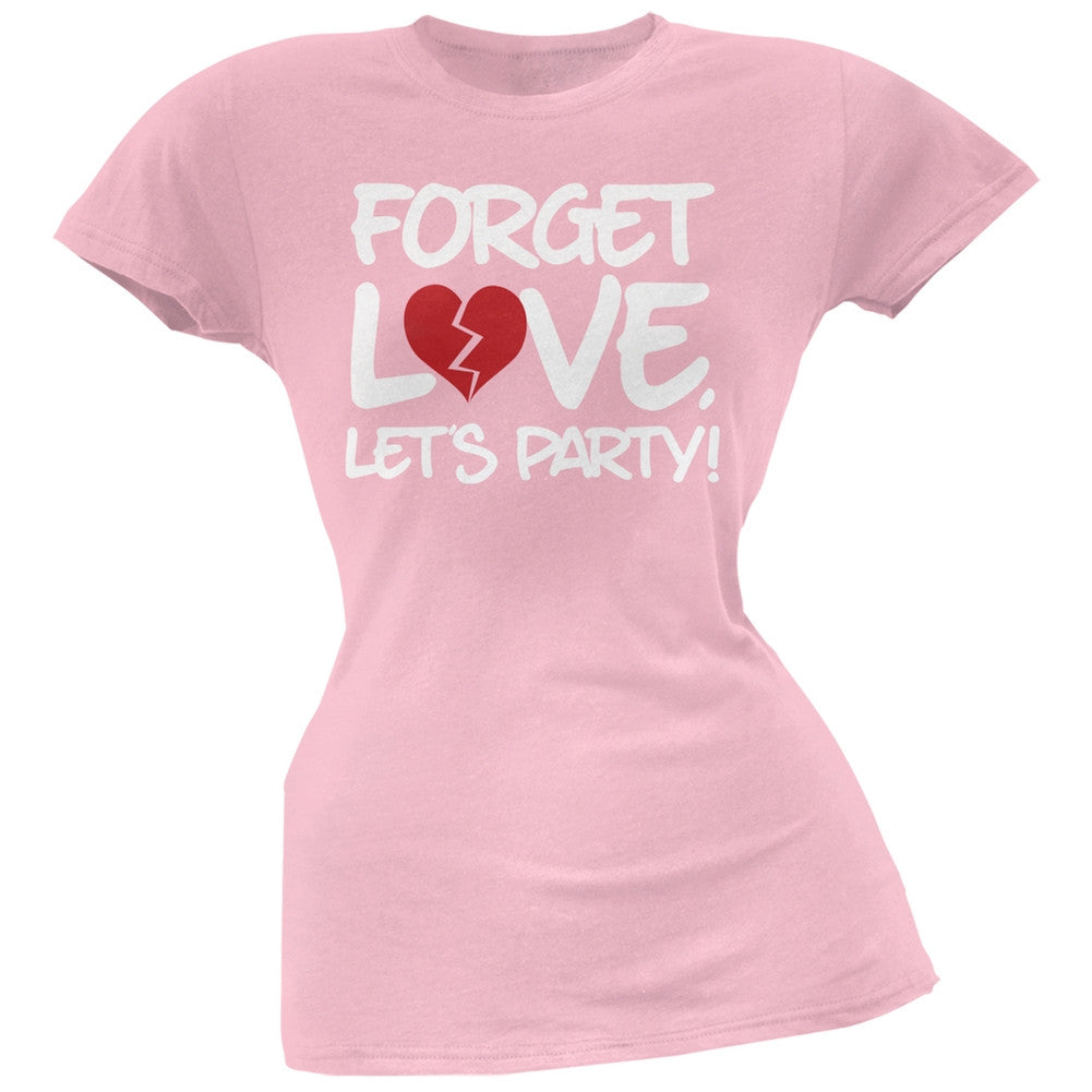 Forget Love, Let's Party Black Soft Juniors T-Shirt Juniors T-Shirts Old Glory   