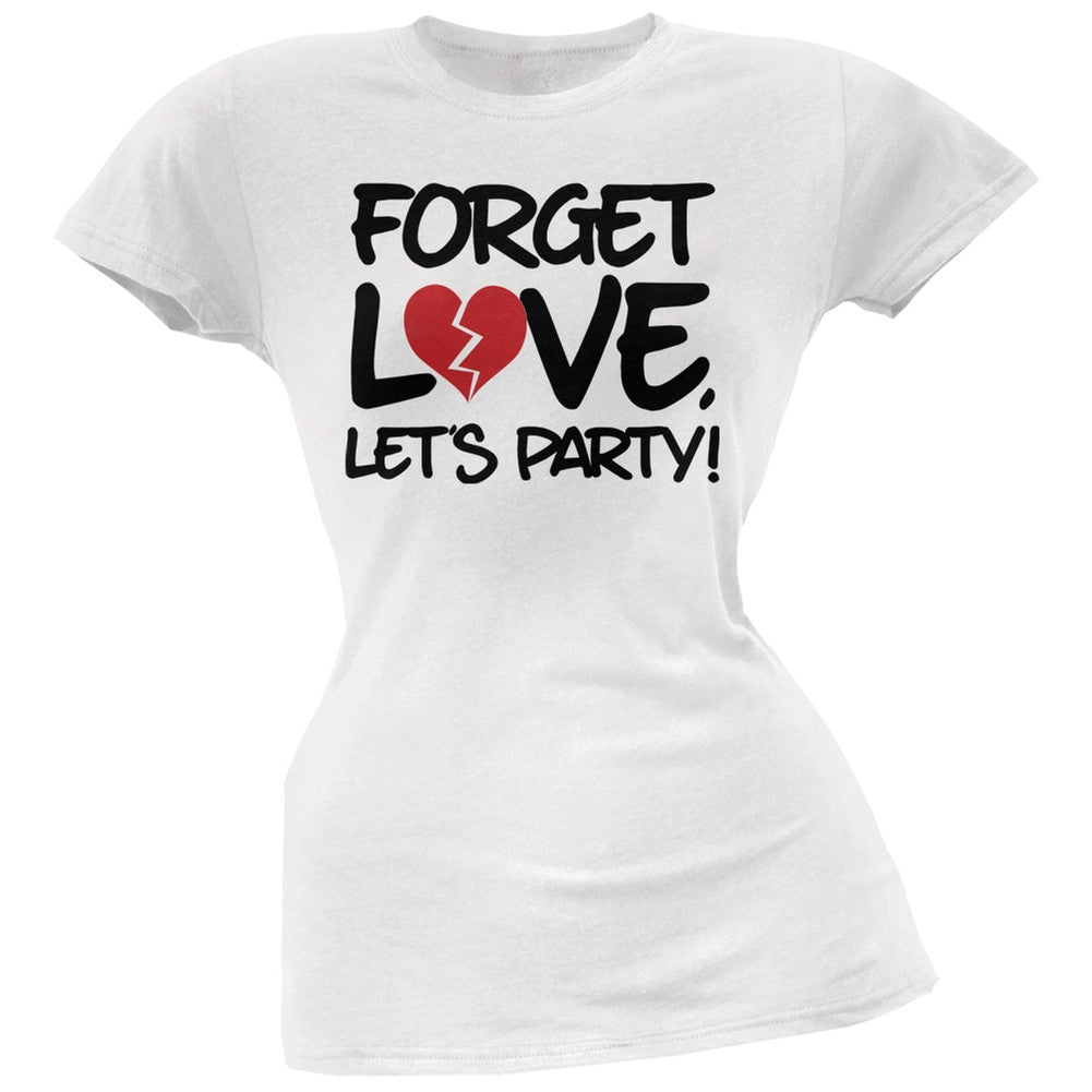 Forget Love, Let's Party Black Soft Juniors T-Shirt Juniors T-Shirts Old Glory   