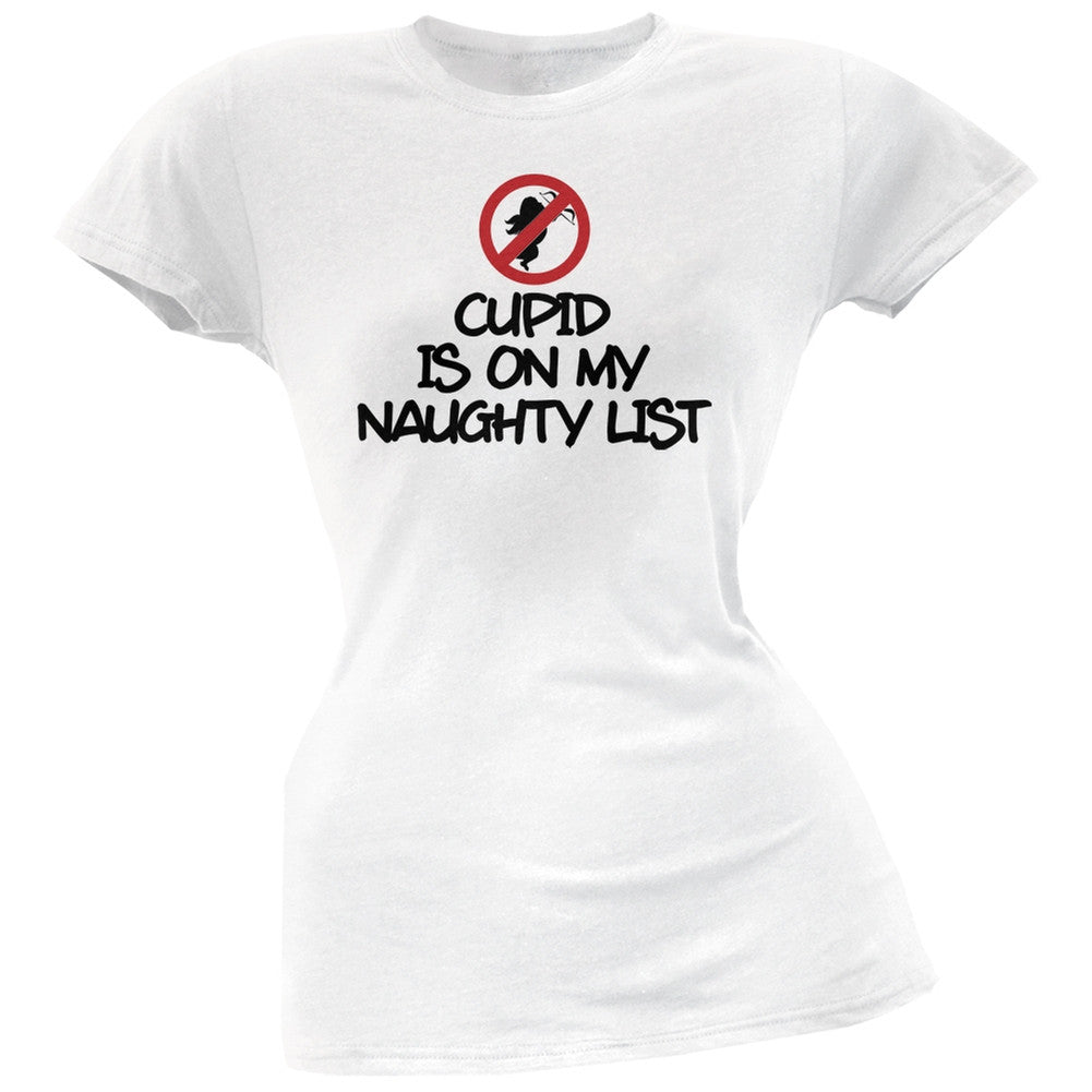 Cupid is on My Naughty List Black Soft Juniors T-Shirt Juniors T-Shirts Old Glory   