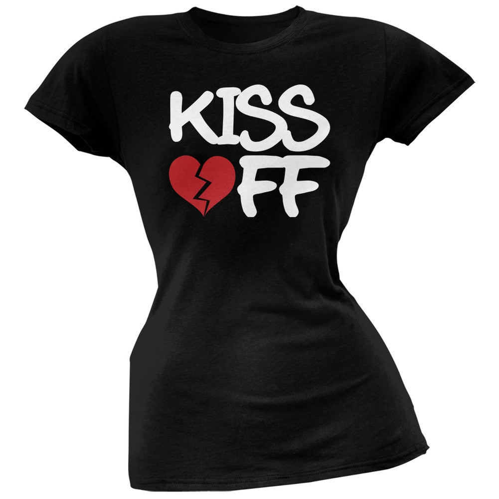 Kiss Off Black Soft Juniors T-Shirt Juniors T-Shirts Old Glory SM Black 