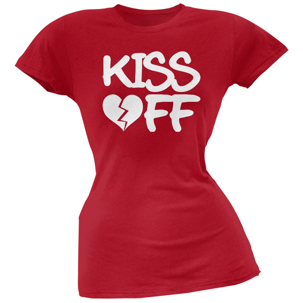 Kiss Off Black Soft Juniors T-Shirt Juniors T-Shirts Old Glory   