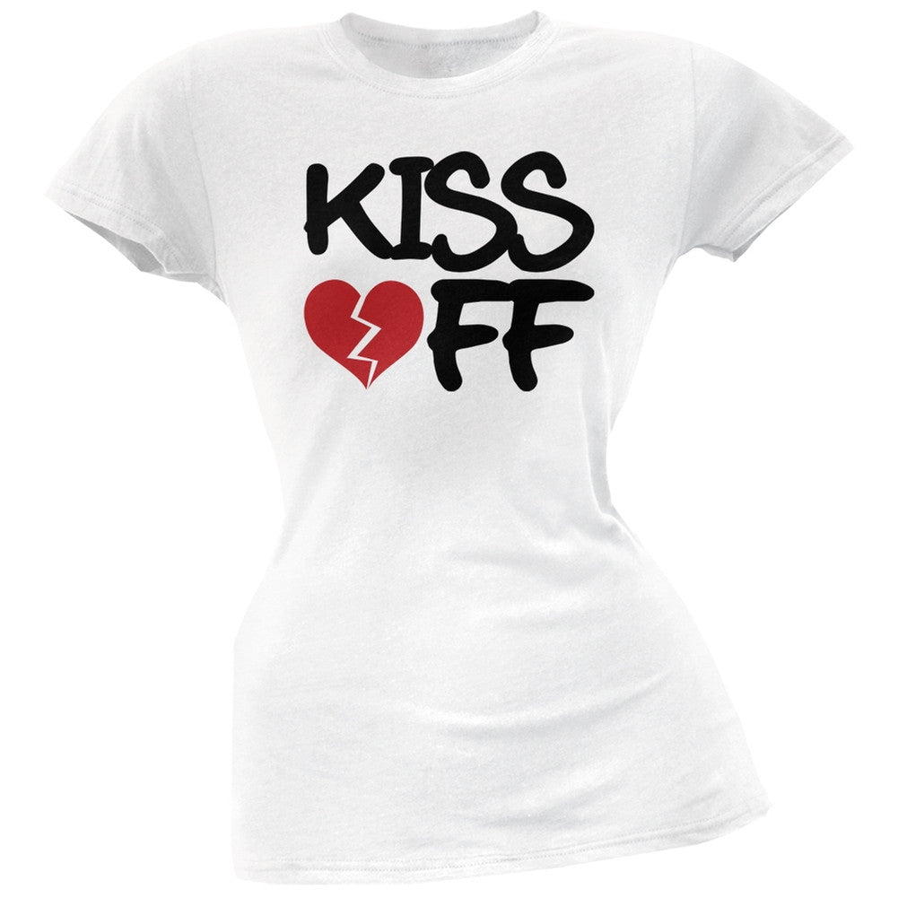 Kiss Off Black Soft Juniors T-Shirt Juniors T-Shirts Old Glory   