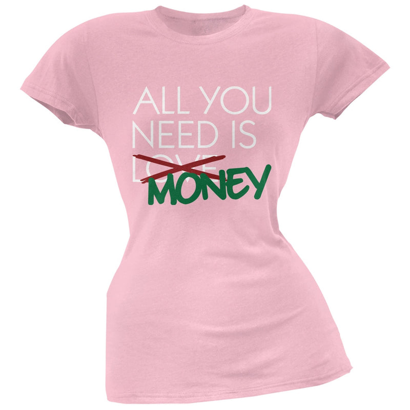 All You Need is Money, Not Love Black Soft Juniors T-Shirt Juniors T-Shirts Old Glory   