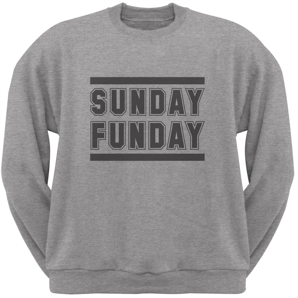 Sunday Funday Heather Grey Adult Crew Neck Sweatshirt Men's Sweatshirts Old Glory   