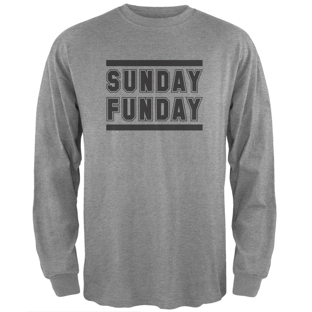 Sunday Funday Heather Grey Adult Long Sleeve T-Shirt Men's Long Sleeves Old Glory   