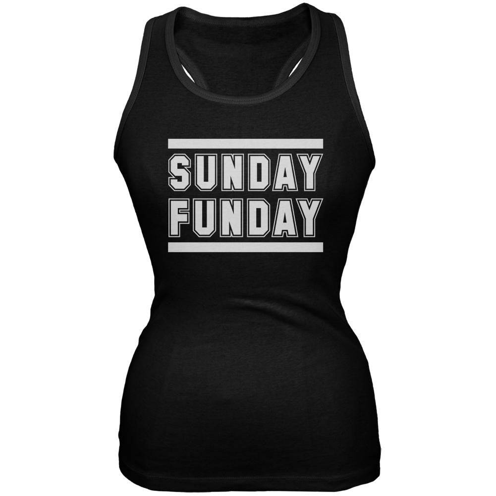 Sunday Funday Black Soft Juniors Tank Top Juniors Tank Tops Old Glory 2XL Black 