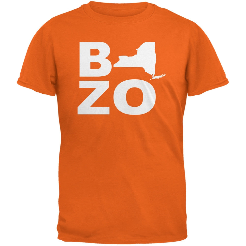 New York Bozo Stacked Orange Adult T-Shirt Men's T-Shirts Old Glory 2XL Orange 