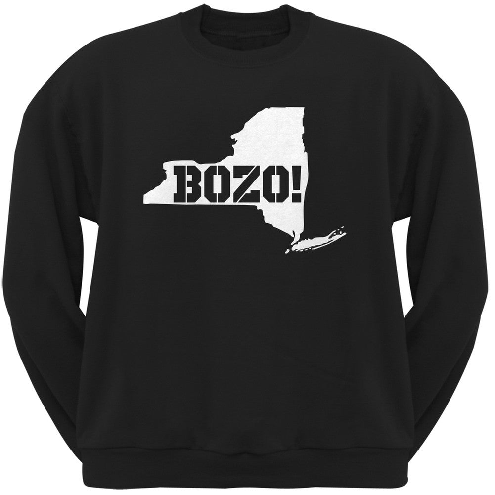 New York Bozo State Silhouette Black Adult Crewneck Sweatshirt Men's Sweatshirts Old Glory 2XL Black 