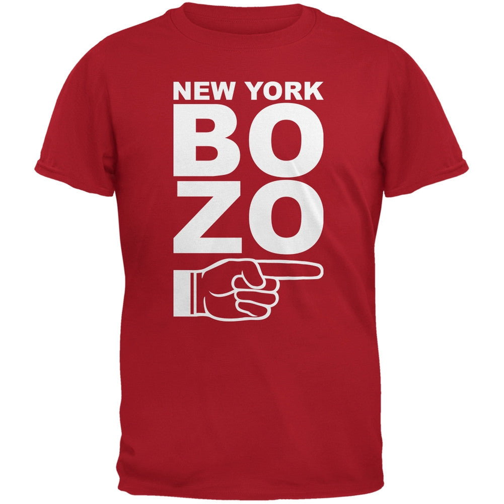 New York Bozo Pointing Right Red Adult T-Shirt Men's T-Shirts Old Glory 2XL Red 