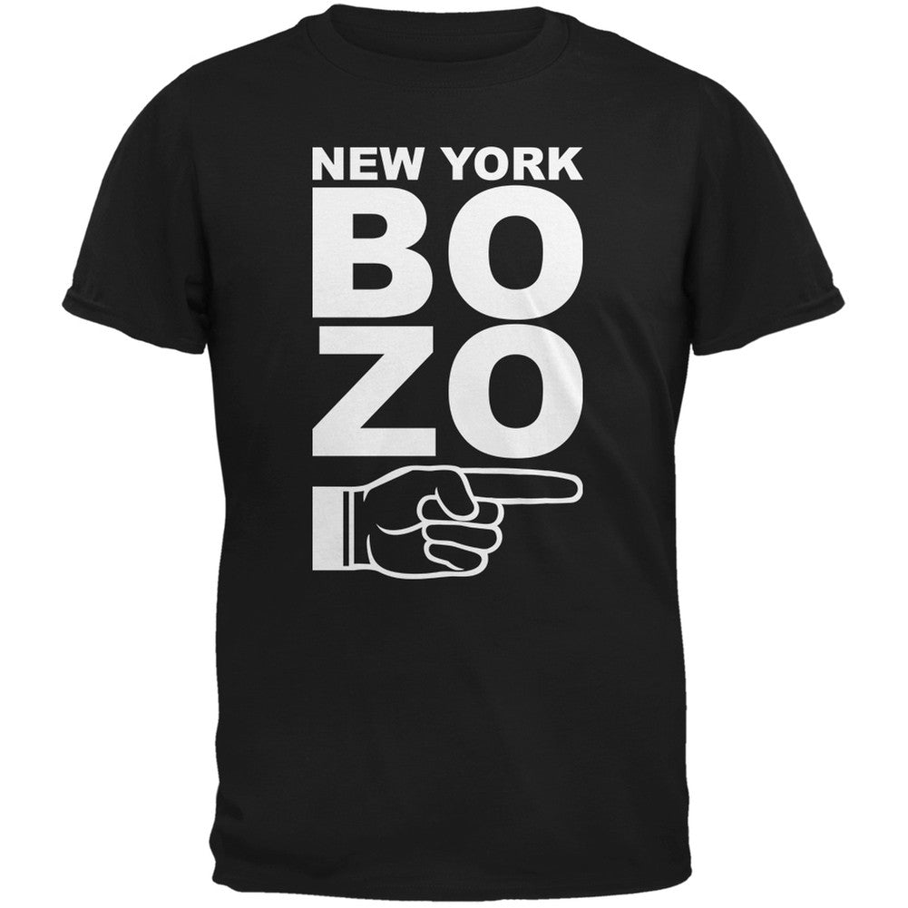 New York Bozo Pointing Right Black Adult T-Shirt Men's Sweatshirts Old Glory 2XL Black 