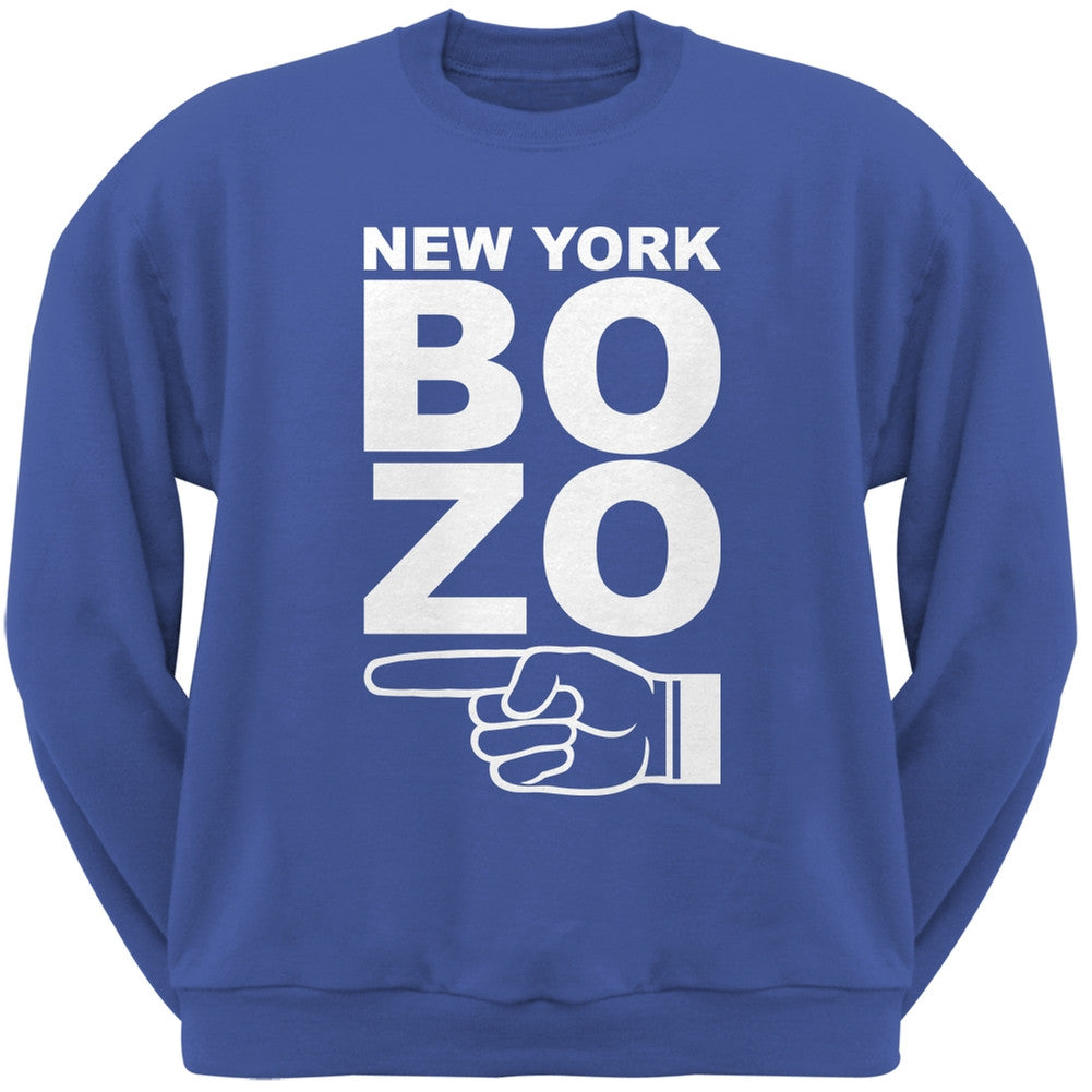 New York Bozo Pointing Left Royal Adult Crewneck Sweatshirt Men's Sweatshirts Old Glory 2XL Blue 