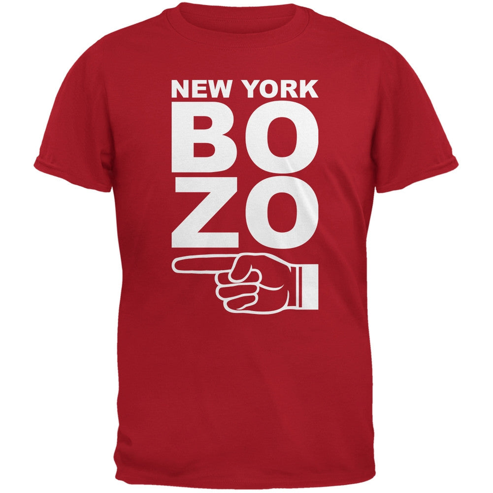 New York Bozo Pointing Left Red Adult T-Shirt Men's T-Shirts Old Glory 2XL Red 