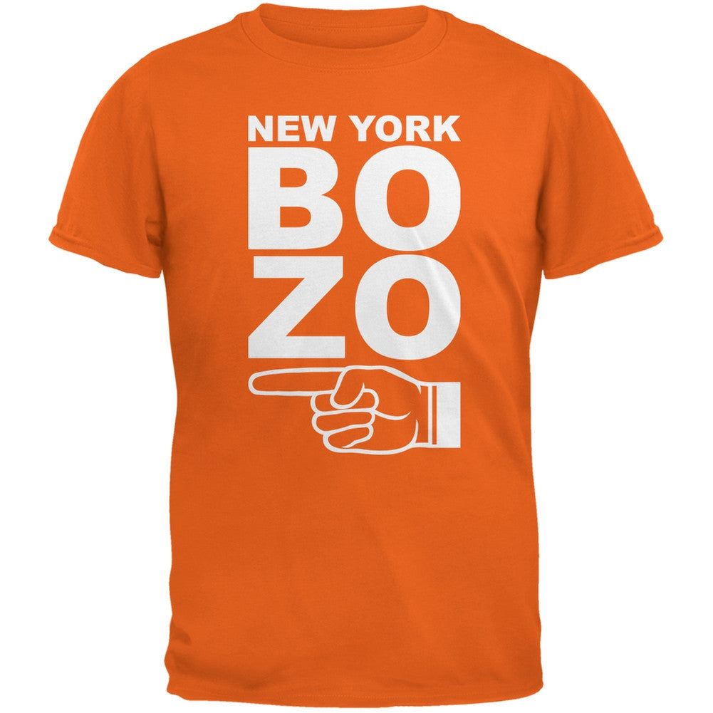 New York Bozo Pointing Left Orange Adult T-Shirt Men's T-Shirts Old Glory 2XL Orange 