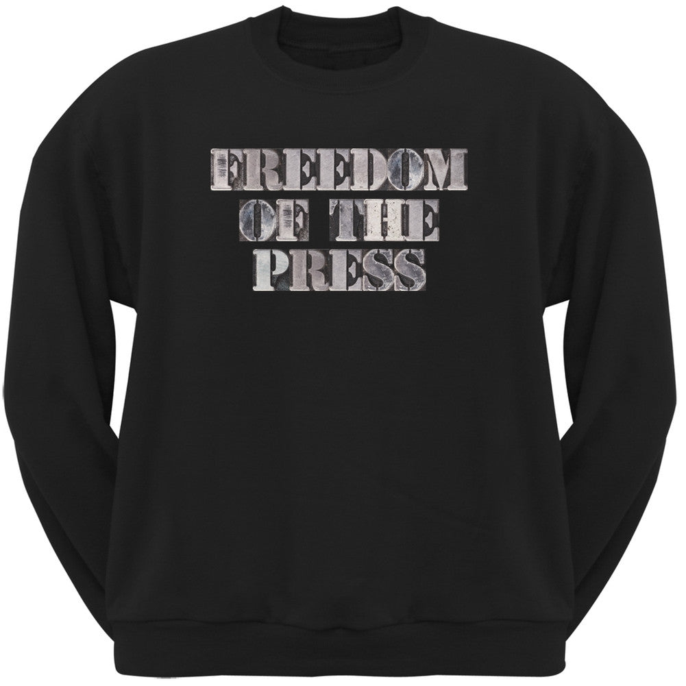 Freedom of the Press Black Adult Sweatshirt Men's Sweatshirts Old Glory 2XL Black 