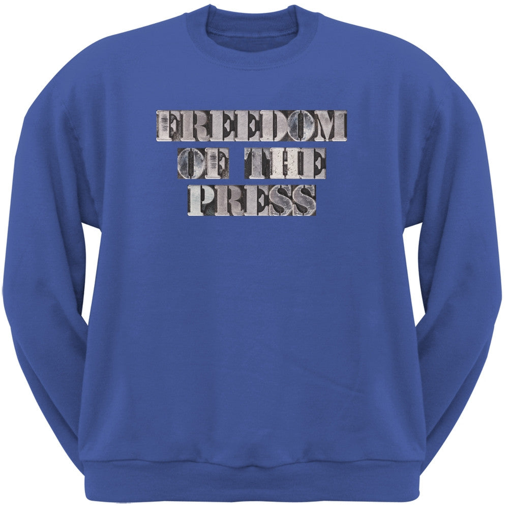 Freedom of the Press Blue Adult Sweatshirt Men's Sweatshirts Old Glory 2XL Blue 