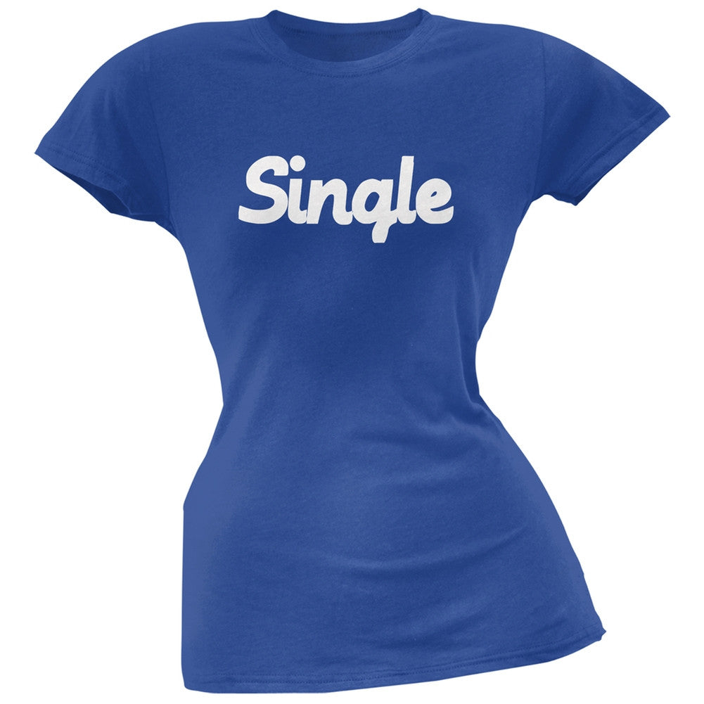 Valentine's Day Single Royal Blue Soft Juniors T-Shirt Juniors T-Shirts Old Glory 2XL Blue 