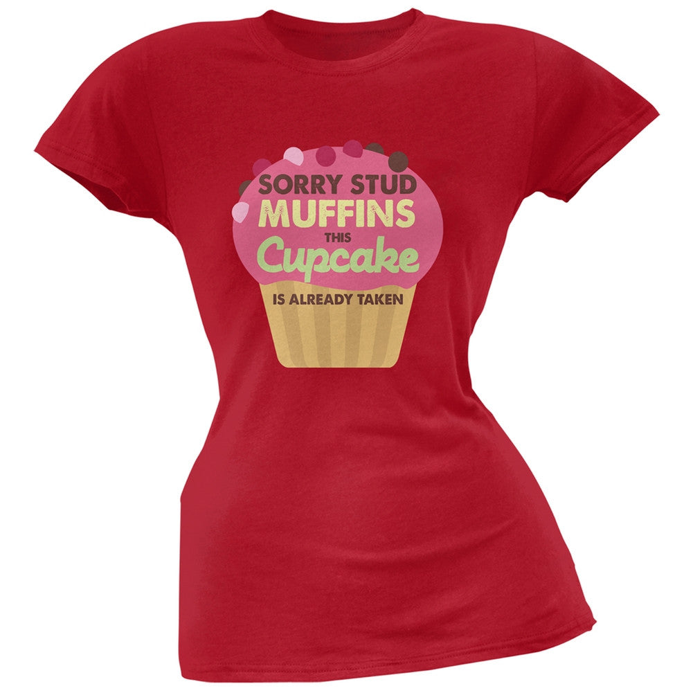 Valentine's Day Sorry Stud Muffin Red Soft Juniors T-Shirt Juniors T-Shirts Old Glory 2XL Red 