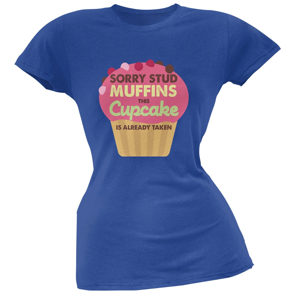 Valentine's Day Sorry Stud Muffin Royal Blue Soft Juniors T-Shirt Juniors T-Shirts Old Glory 2XL Blue 