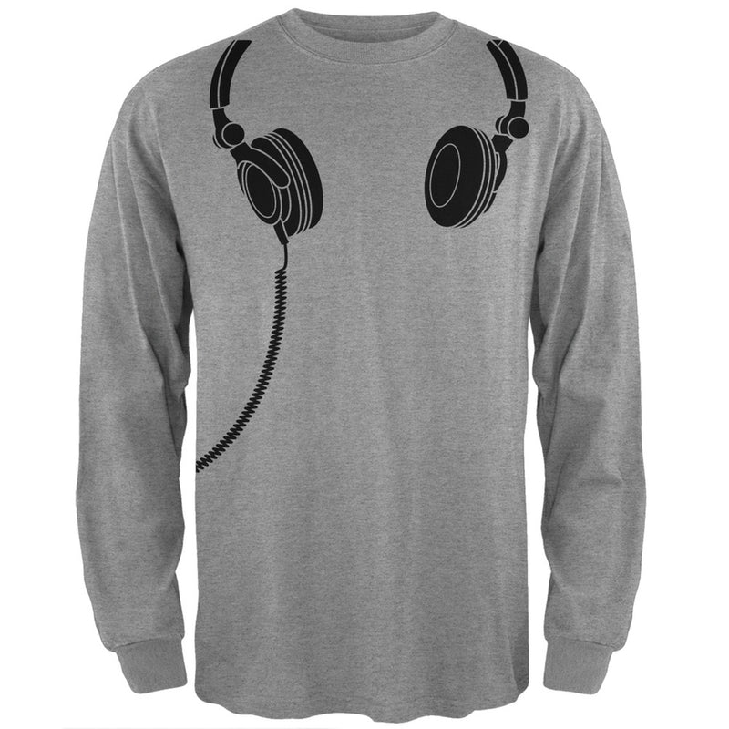 Headphones Green Adult Long Sleeve T-Shirt Men's Long Sleeves Old Glory   