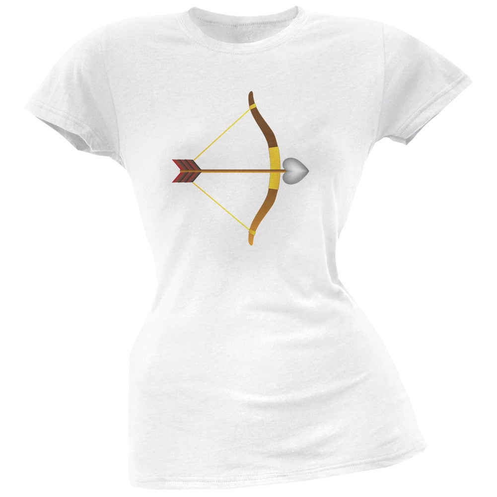 Couples Cupid Bow And Arrow White Soft Juniors T-Shirt Juniors T-Shirts Old Glory 2XL White 