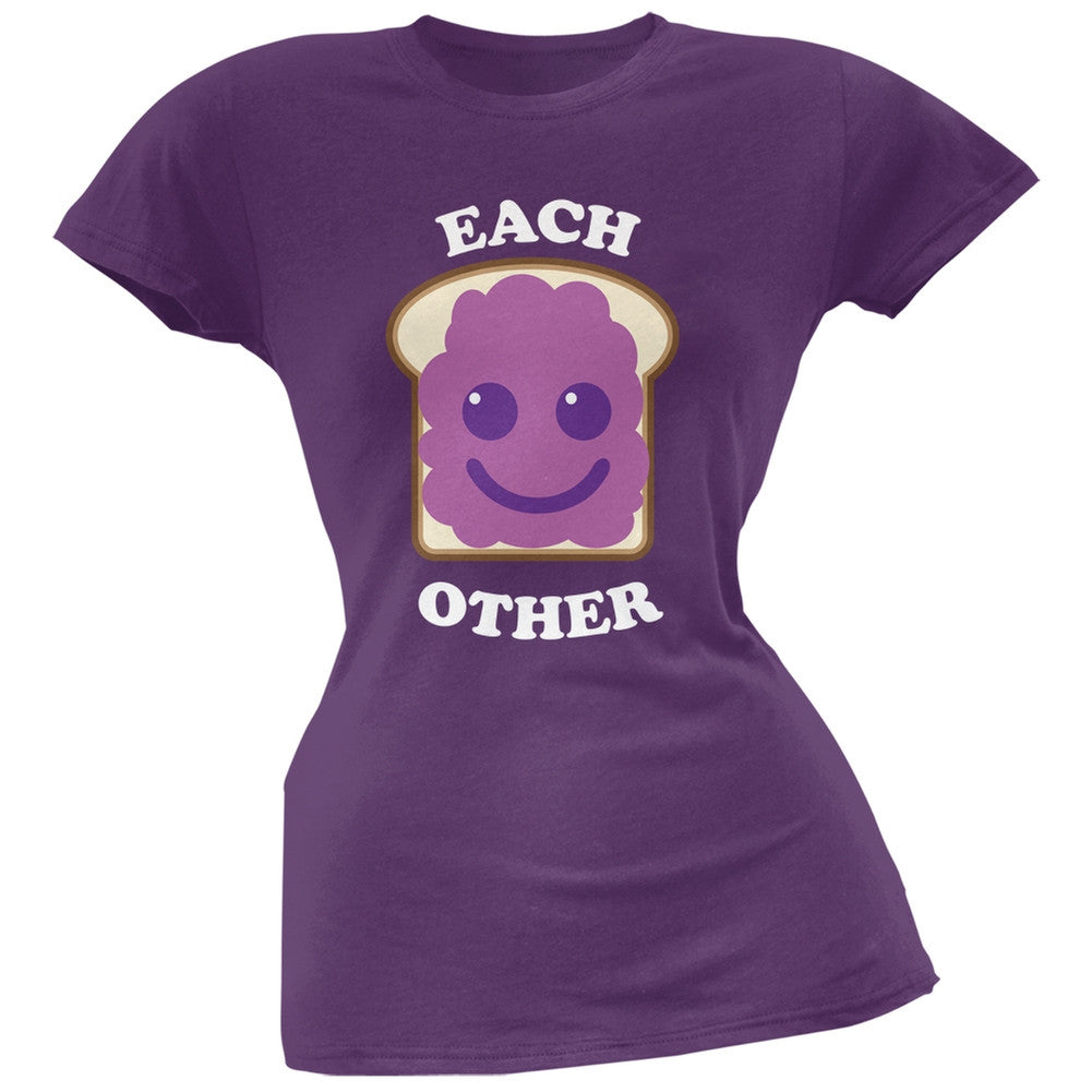 Couples Jelly Sandwich Purple Soft Juniors T-Shirt Juniors T-Shirts Old Glory 2XL Purple 