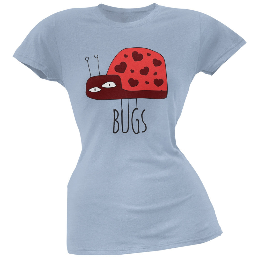 Couples Love Bug Right Light Blue Soft Juniors T-Shirt Juniors T-Shirts Old Glory 2XL Blue 