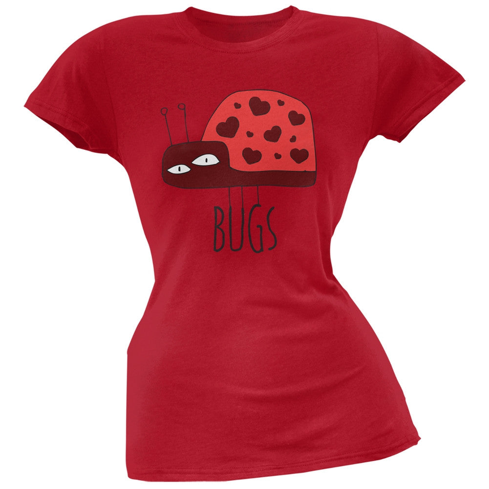 Couples Love Bug Right Red Soft Juniors T-Shirt Juniors T-Shirts Old Glory 2XL Red 