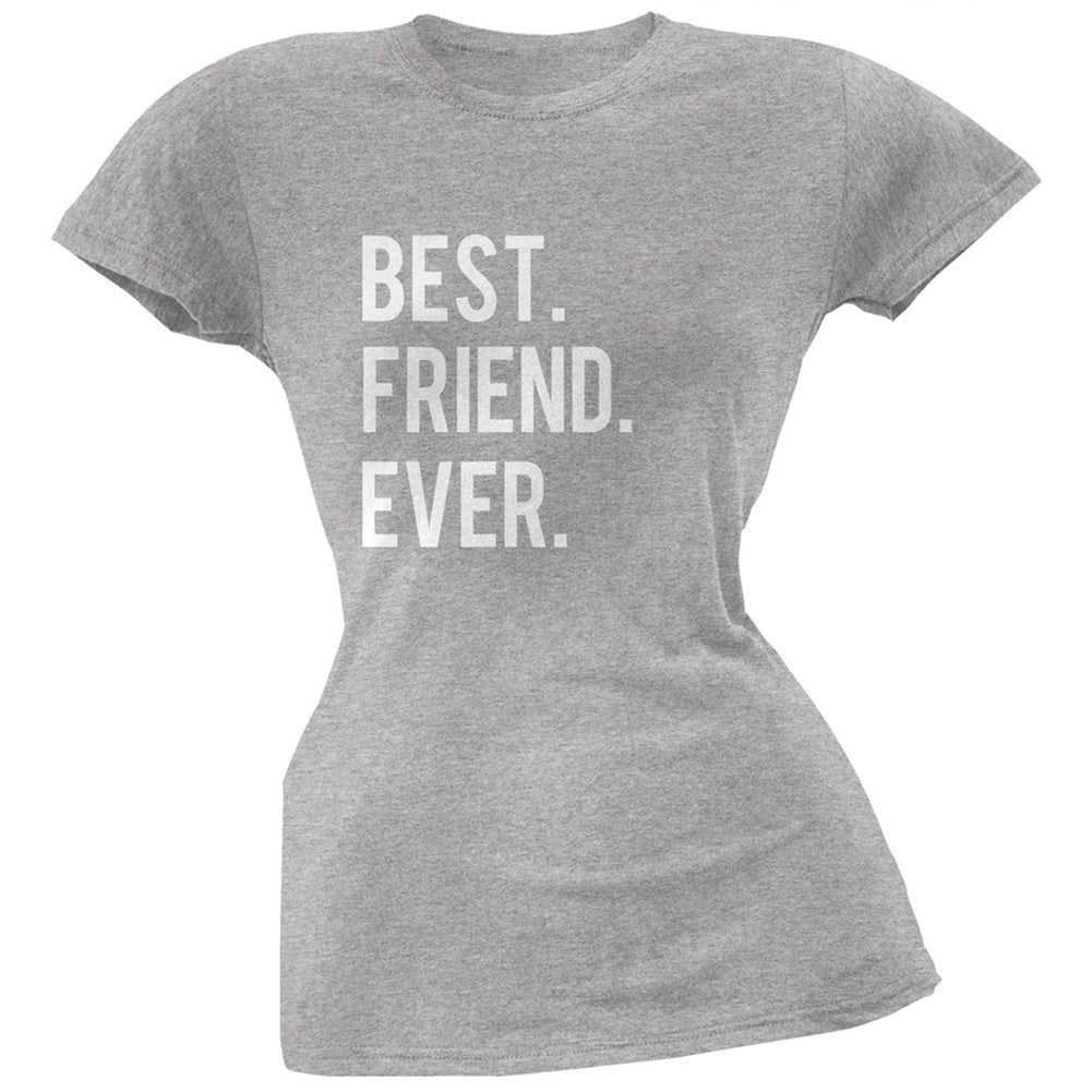 Valentine's Day Best Friend Ever Heather Grey Soft Juniors T-Shirt Juniors T-Shirts Old Glory 2XL Grey 