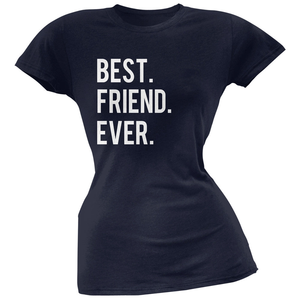 Valentine's Day Best Friend Ever Navy Soft Juniors T-Shirt Juniors T-Shirts Old Glory 2XL Blue 