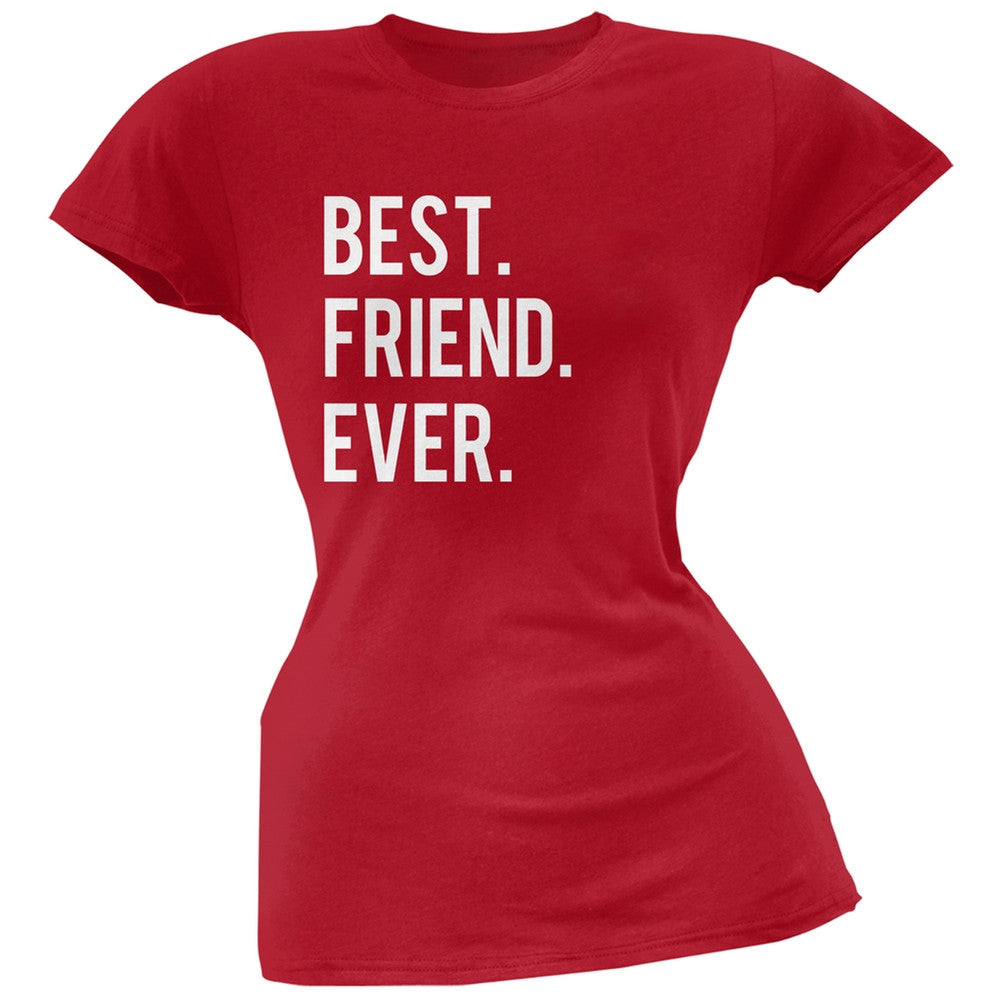 Valentine's Day Best Friend Ever Red Soft Juniors T-Shirt Juniors T-Shirts Old Glory 2XL Red 