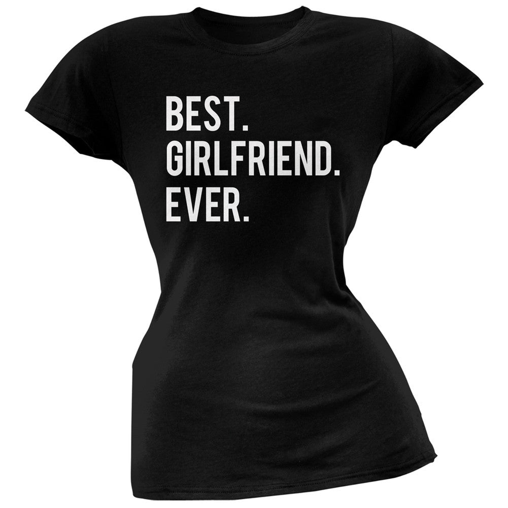 Valentine's Day Best Girlfriend Ever Black Soft Juniors T-Shirt Juniors T-Shirts Old Glory 2XL Black 