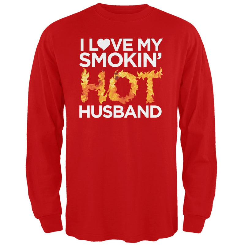I Love My Smokin Hot Husband Black Adult Long Sleeve T-Shirt Men's Long Sleeves Old Glory   