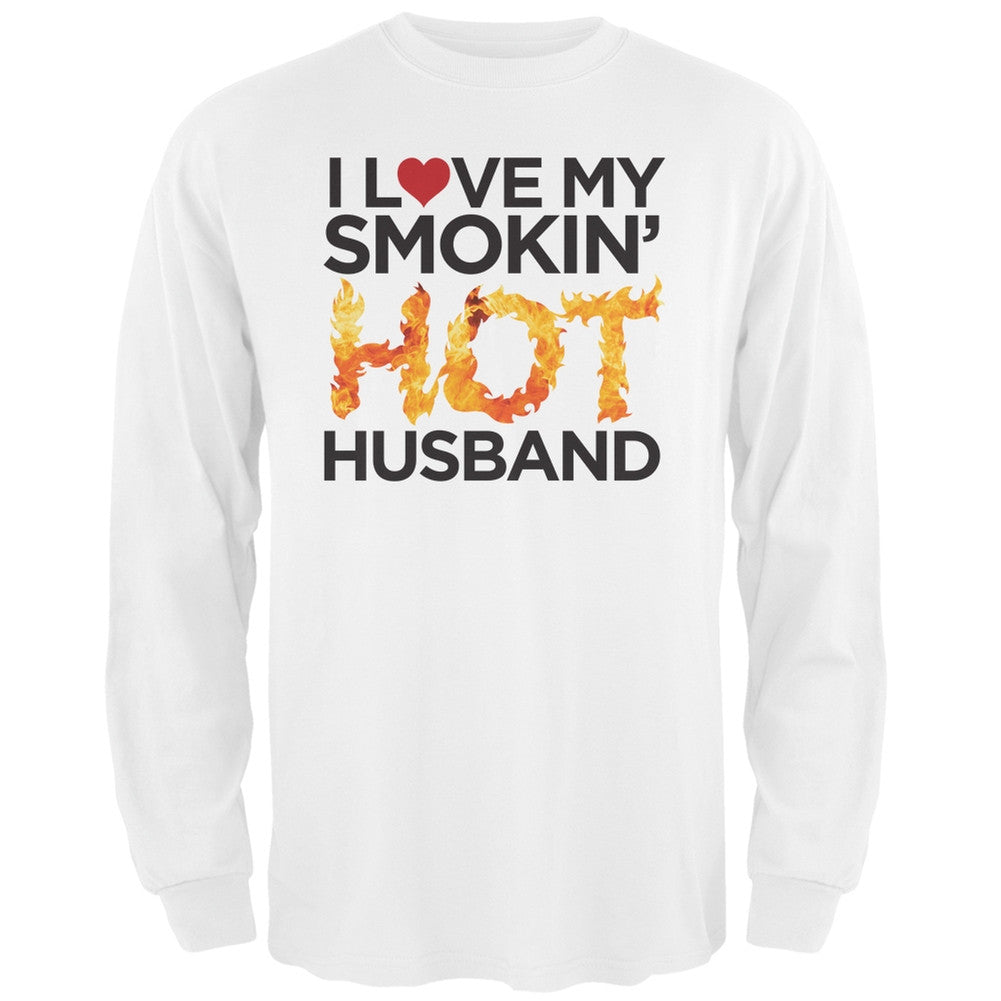 I Love My Smokin Hot Husband Black Adult Long Sleeve T-Shirt Men's Long Sleeves Old Glory   