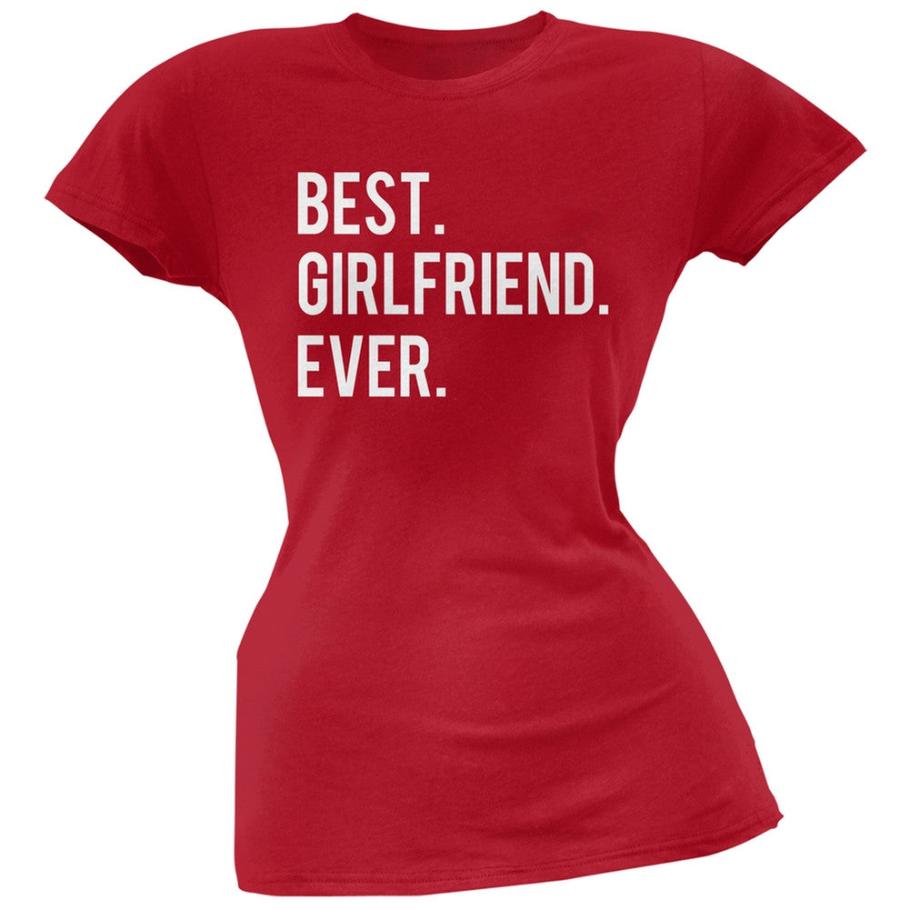 Valentine's Day Best Girlfriend Ever Red Soft Juniors T-Shirt Juniors T-Shirts Old Glory 2XL Red 