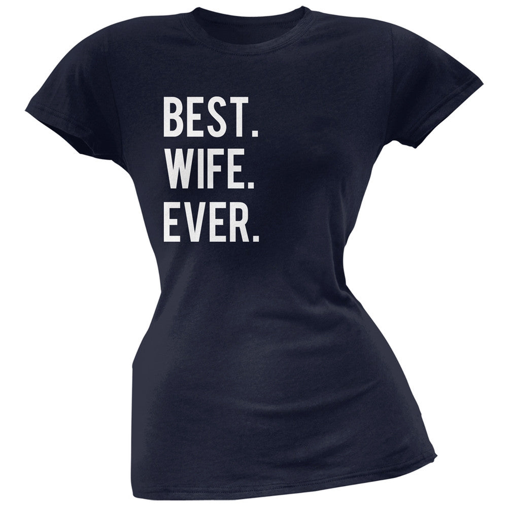 Valentine's Day Best Wife Ever Navy Soft Juniors T-Shirt Juniors T-Shirts Old Glory 2XL Blue 