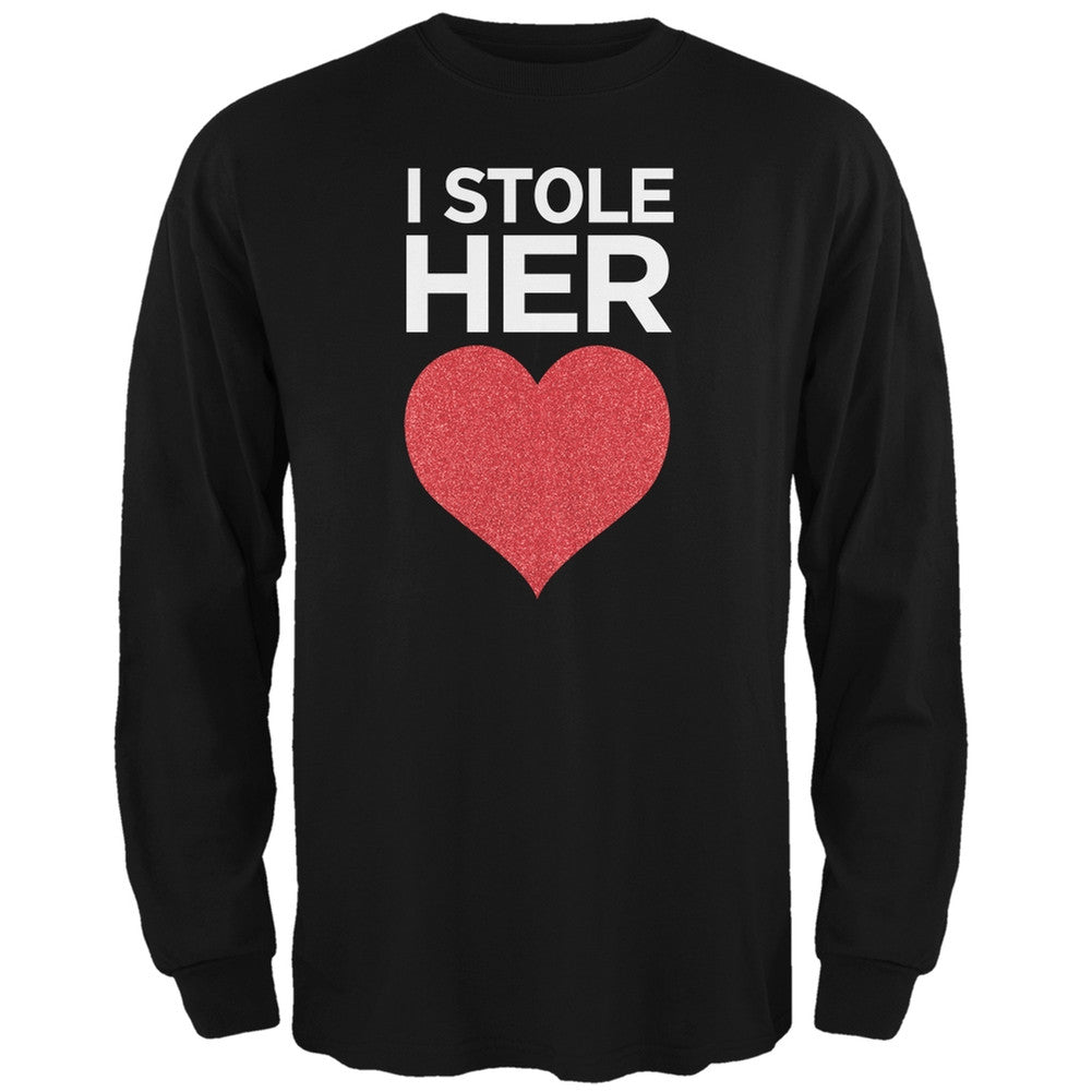 I Stole Her Heart Black Adult Long Sleeve T-Shirt Men's Long Sleeves Old Glory   