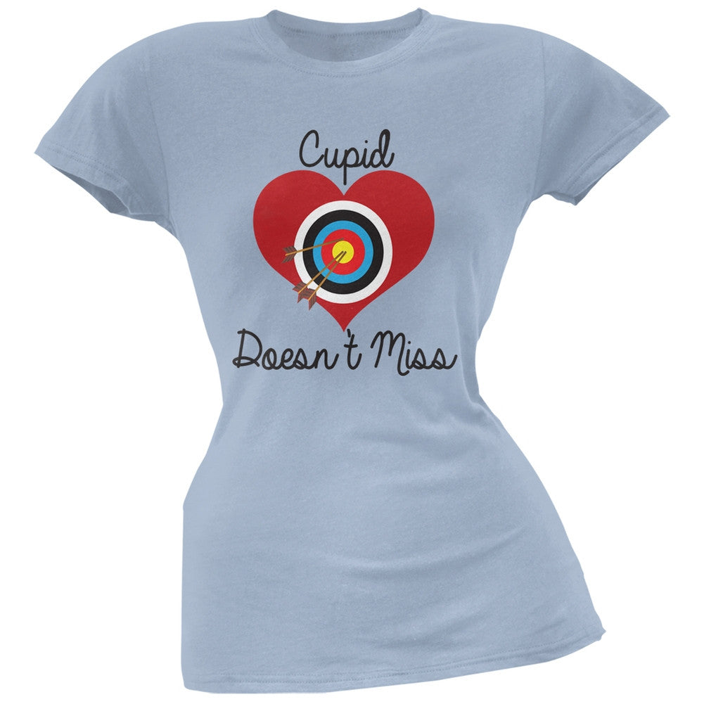 Cupid Doesn't Miss Blue Soft Juniors T-Shirt Juniors T-Shirts Old Glory 2XL Blue 