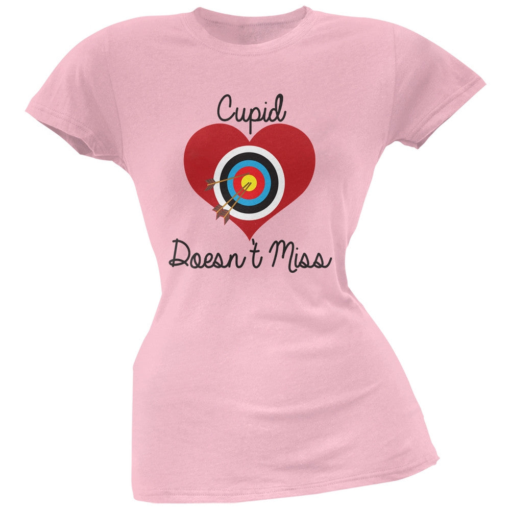 Cupid Doesn't Miss Pink Soft Juniors T-Shirt Juniors T-Shirts Old Glory 2XL Pink 