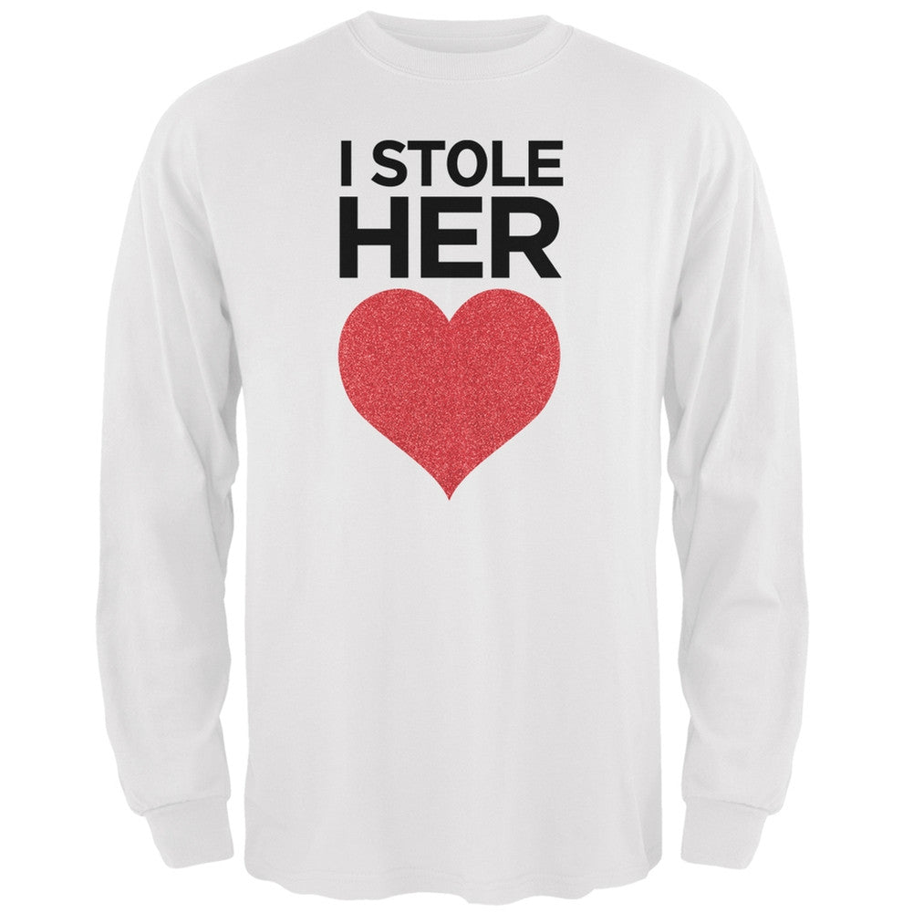 I Stole Her Heart Black Adult Long Sleeve T-Shirt Men's Long Sleeves Old Glory   