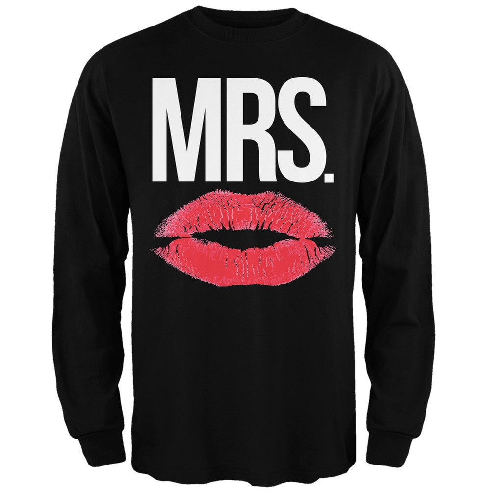 Mrs. Lips Black Adult Long Sleeve T-Shirt Men's Long Sleeves Old Glory   