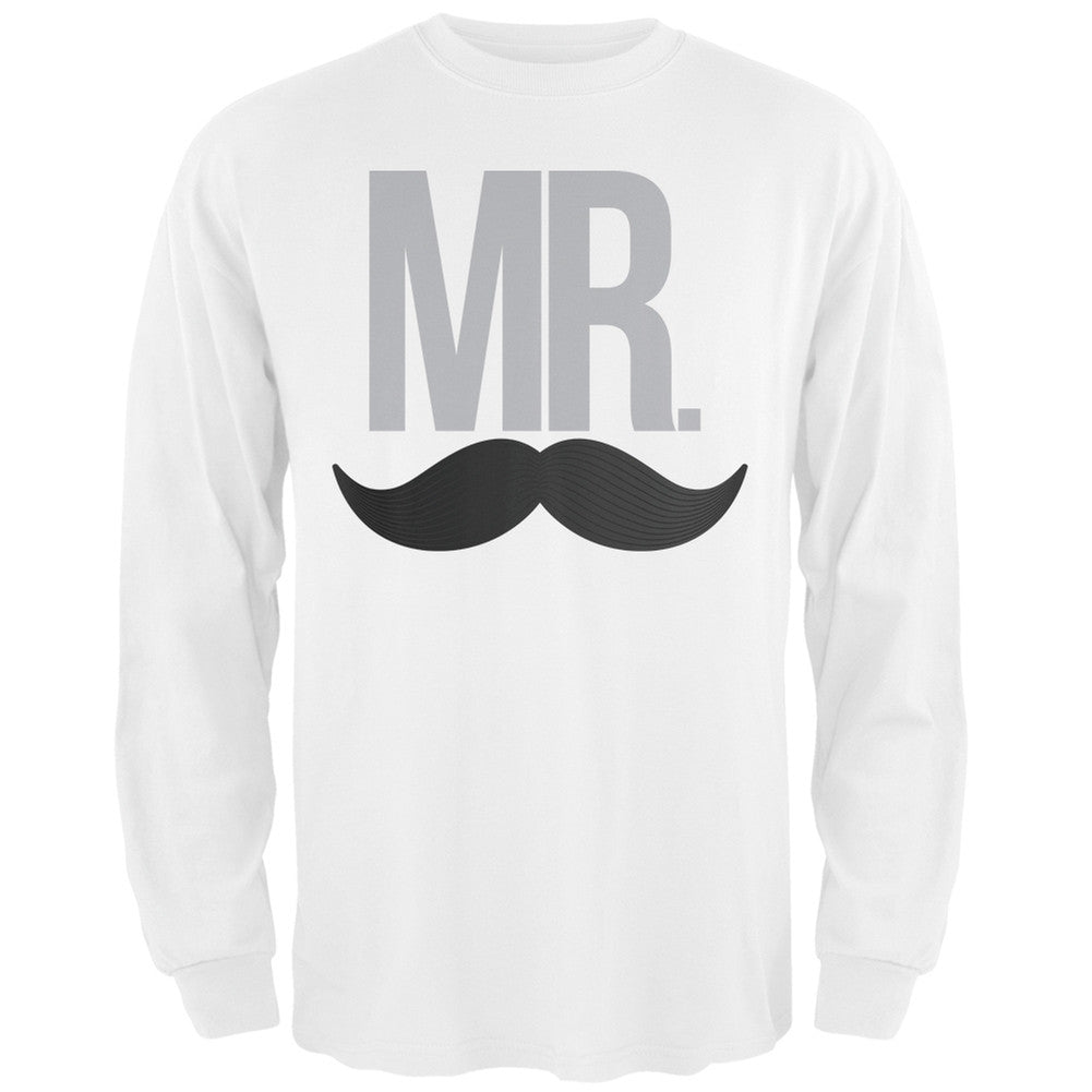 Mr. Mustache Black Adult Long Sleeve T-Shirt Men's Long Sleeves Old Glory   