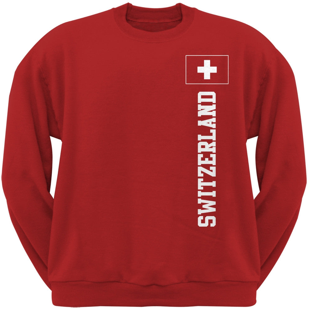 World Cup Switzerland Red Crew Neck Sweatshirt Men's Sweatshirts FIFA 2XL Red 