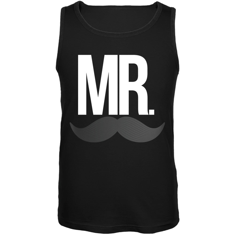 Mr. Mustache Black Mens Tank Top Men's Tank Tops Old Glory 2XL Black 
