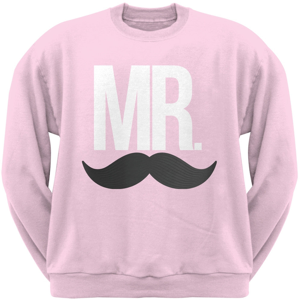 Mr. Mustache Black Crew Neck Sweatshirt Men's Sweatshirts Old Glory   