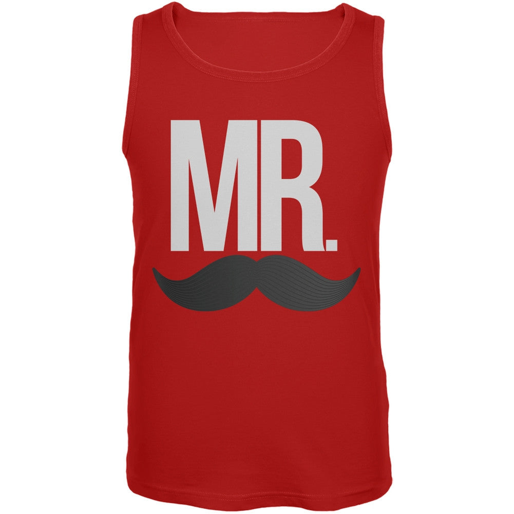 Mr. Mustache Red Mens Tank Top Men's Tank Tops Old Glory 2XL Red 