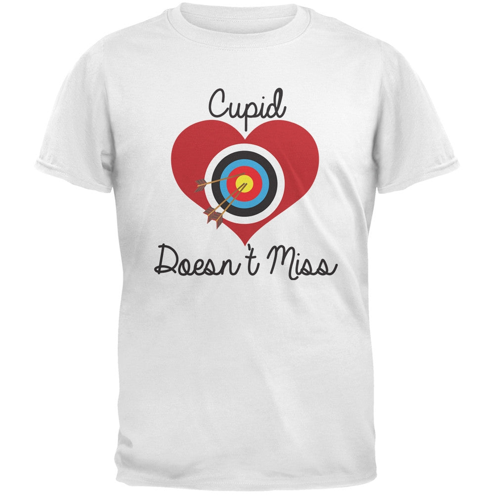 Cupid Doesn't Miss White Adult T-Shirt Men's T-Shirts Old Glory 2XL White 