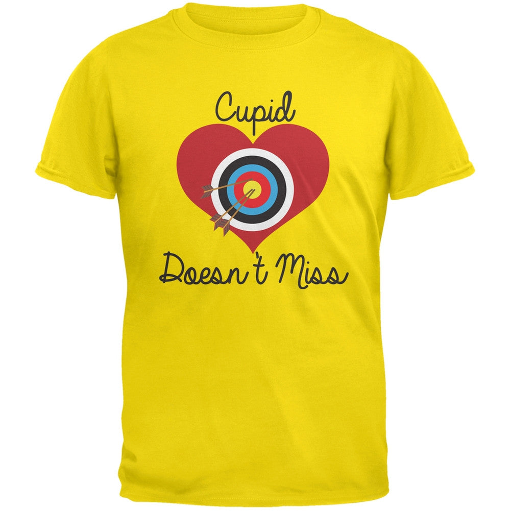 Cupid Doesn't Miss Yellow Adult T-Shirt Men's T-Shirts Old Glory 2XL Yellow 