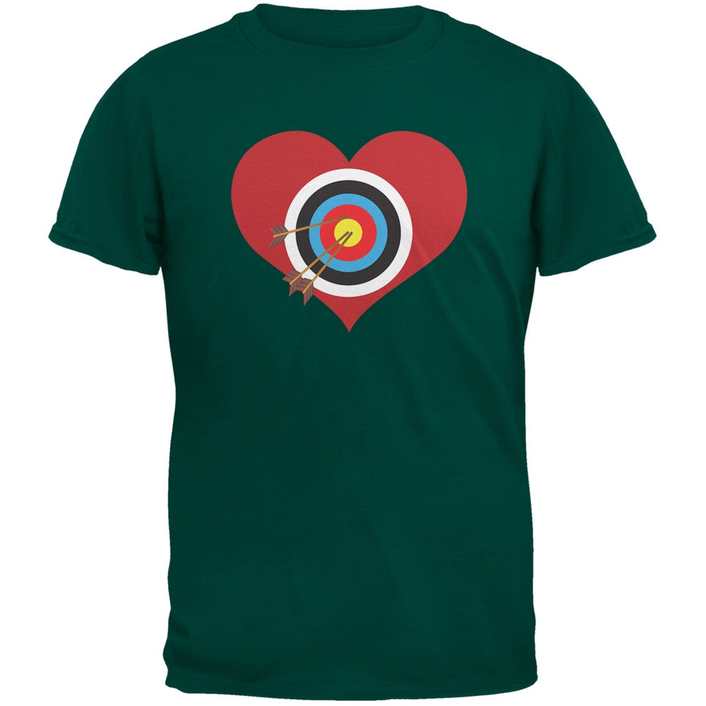 Cupid Target Dark Green Adult T-Shirt Men's T-Shirts Old Glory 2XL Green 